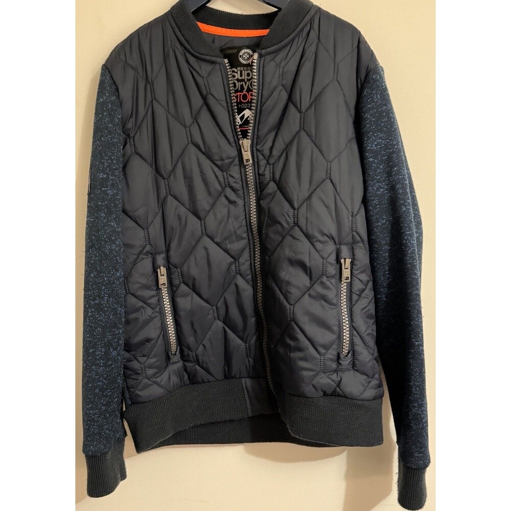 Superdry Storm Mountain Hybrid Bomber Knit M20070PP |Navy |Size XL (Fits L)
